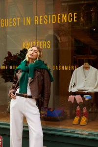 Gigi Hadid at her new Guest In Residence Soho store.