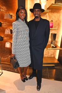 LONDON, ENGLAND - OCTOBER 25: Leomie Anderson and Mason Smillie attend the launch of the FENDI Winter 2023-2024 collection curated with Stefano Pilati on October 25, 2023 in London, England.

Photo by Dave Benett