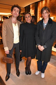 LONDON, ENGLAND - OCTOBER 25: (L to R) Nick Grimshaw, Serena Rees and Simon B Morch attend the launch of the FENDI Winter 2023-2024 collection curated with Stefano Pilati on October 25, 2023 in London, England.

Photo by Dave Benett