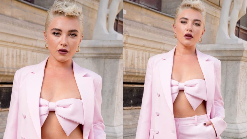 Florence Pugh at Valentino's spring 2024 show on Oct. 1 in Paris.