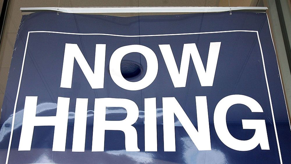 Now hiring sign