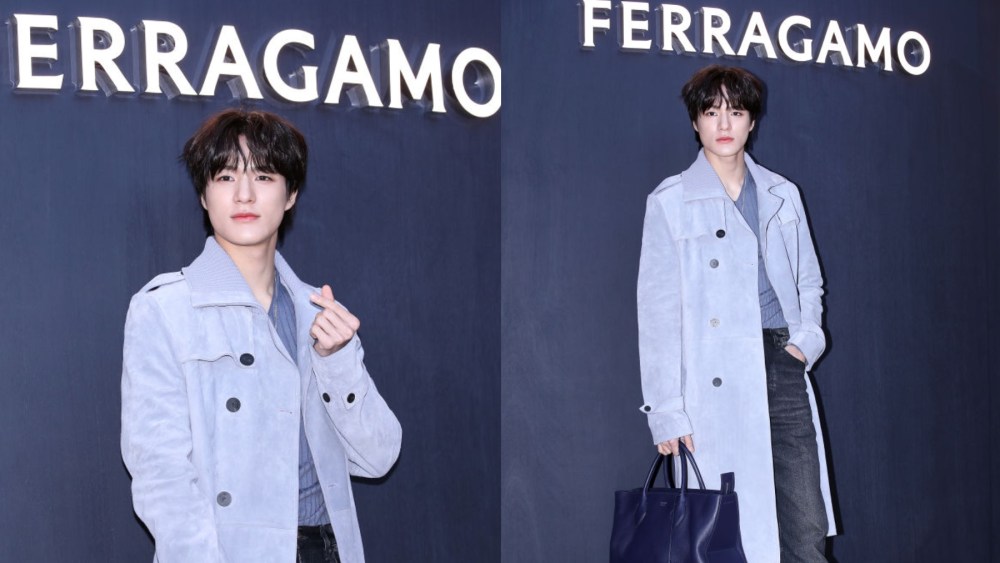 Jeno of NCT Dream at the Ferragamo pop-up store opening on Oct. 20 in Seoul.