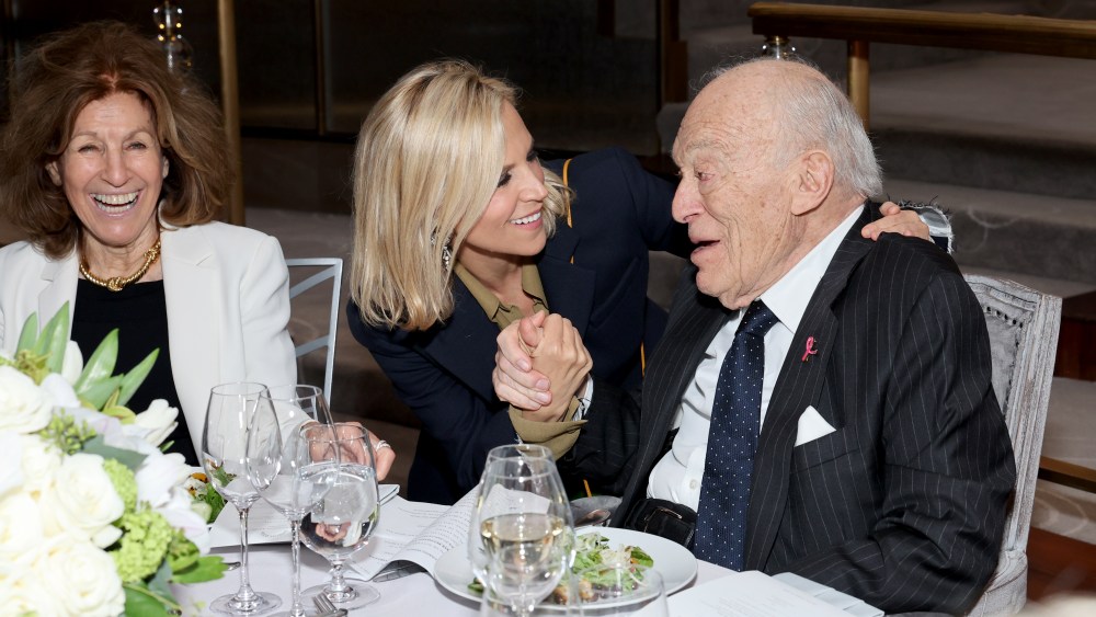 NEW YORK, NEW YORK - OCTOBER 16: (L-R) Judy Glickman Lauder (L), and Tory Burch (C) attend as Leonard Lauder, Chairman Emeritus, The Estée Lauder Companies (R), is honored with the 2023 Retail Excellence Award from the Wharton School's Baker Retailing Center and Retail Leaders Circle at The Rainbow Room on October 16, 2023 in New York City. (Photo by Cindy Ord/Getty Images for Wharton School's Baker Retailing Center and Retail Leaders Circle)