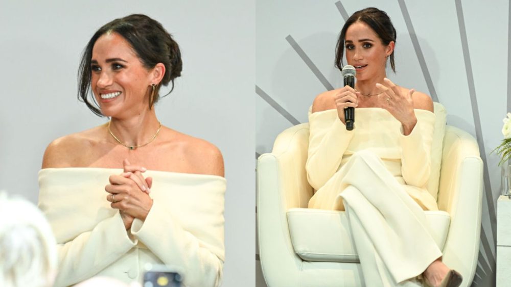 Meghan Markle at the Archewell Foundation Parents’ Summit during Project Healthy Minds' World Mental Health Day Festival on Oct. 10 in New York.