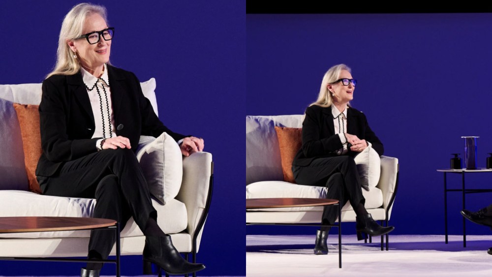 Meryl Streep at the "Sin Guion" conference during the 2023 Princesa de Asturias Awards on Oct. 18 in Oviedo, Spain.