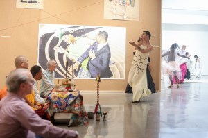 Models at the Imitation of Christ fashion show held at The Hole Gallery during LA Fashion Week 2023.