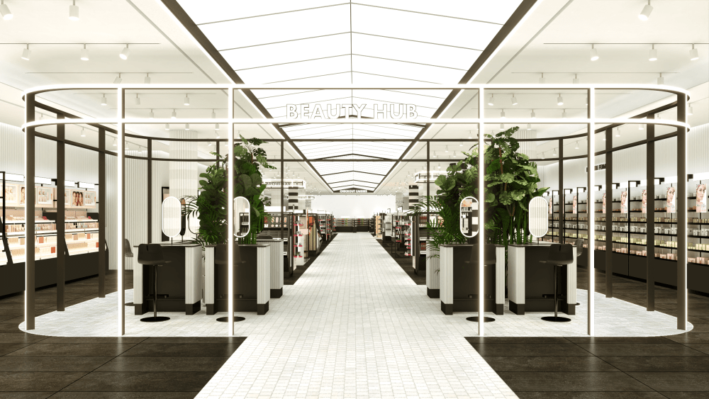 A rendering of inside Sephora's renovated Parisian flagship.