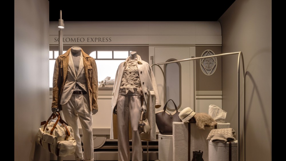 The Brunello Cucinelli windows at Saks New York flagship.