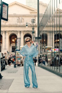 Loewe embellished cropped polo, high-waisted jeans and sunglasses; Y/Project boots; Grown Brilliance lab-grown diamond necklace in 14-karat white gold.