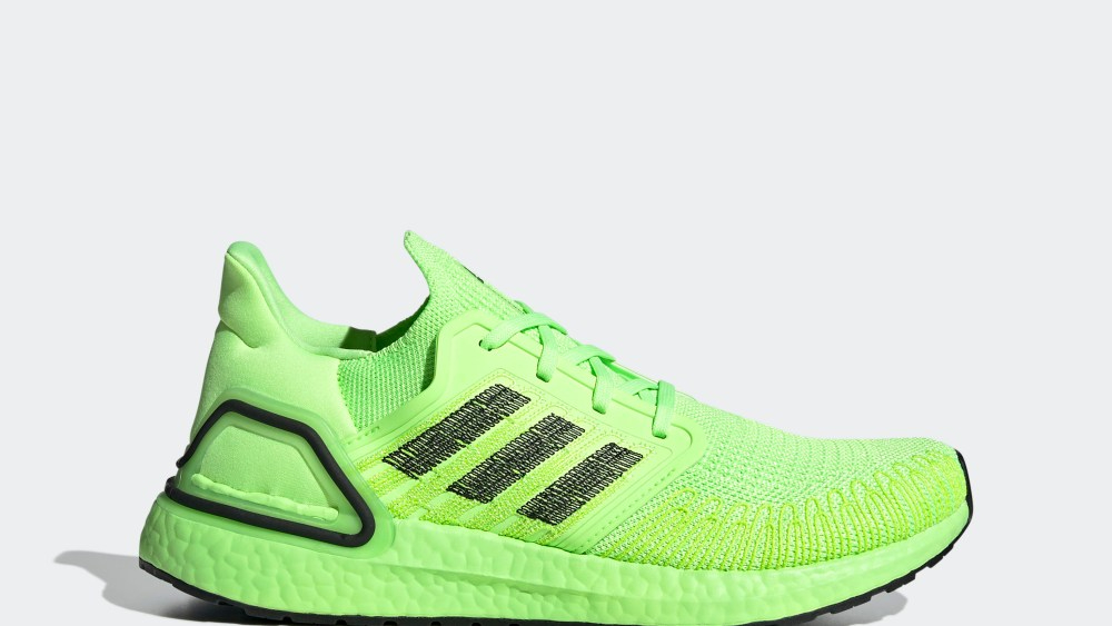 An Adidas shoe with three stripes.