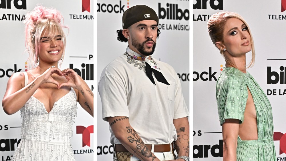 Paris Hilton, Billboard Latin Music Awards 2023 red carpet miami, karol g, bad bunny