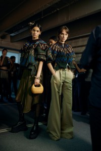 Backstage at Sacai RTW Spring 2024