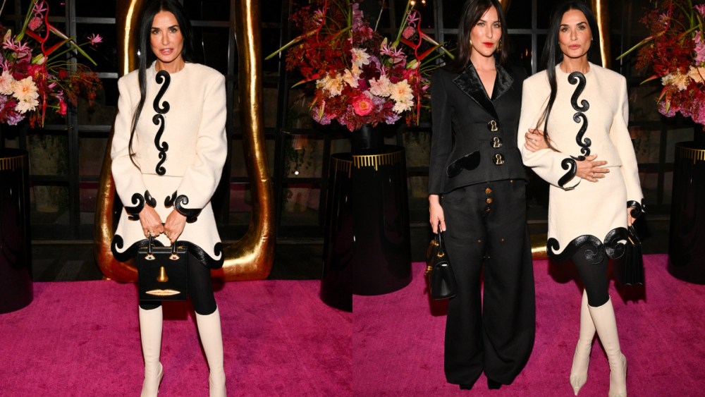 (L-R) Demi Moore and Scout LaRue Willis at the Schiaparelli and Neiman Marcus Cocktail Event on Oct. 12 in Los Angeles.