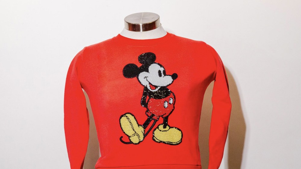 Marc Jacobs comes this unique Mickey Mouse sequined sweatshirt, disney 100 auction