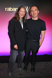 Ann-Sofie Johansson and Julien Dossena at the Rabanne H&M event in Paris.
