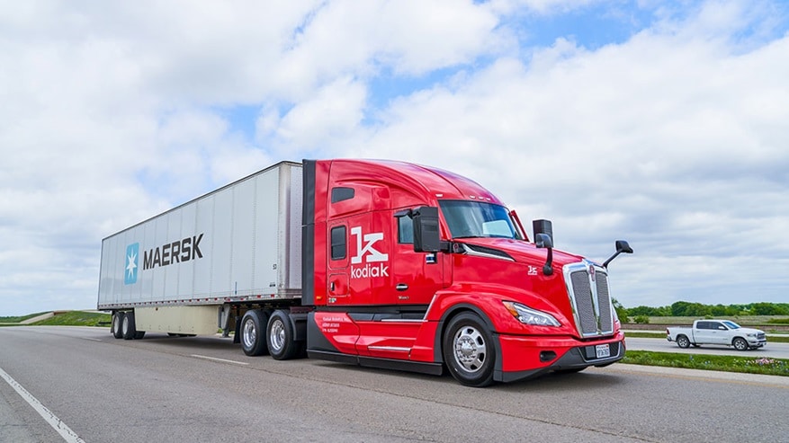 Kodiak has been delivering eight loads per week, with a safety driver behind the wheel, for Maersk customers since August.