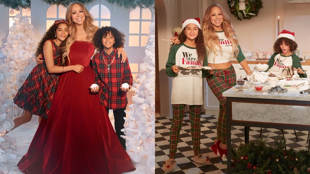 Mariah Carey and her twin children, Moroccan and Monroe Cannon, marking their first-ever debut in a joint campaign for The Children’s Place’s Holiday collection.