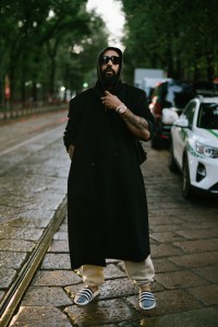 Street style at the Spring 2024 Milan Fashion Week Runway Shows.
