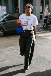 Street style at the Spring 2024 Milan Fashion Week Runway Shows.