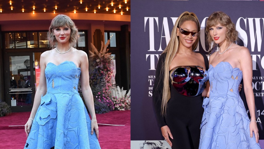 Taylor Swift at "The Eras Tour" concert film premiere in Los Angeles.