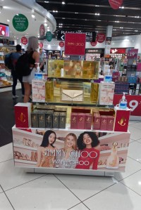 A Jimmy Choo I Want Choo podium in London Stansted  Airport