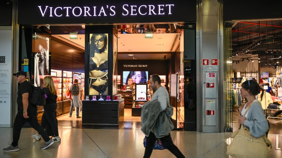 Outside a Victoria's Secret store.