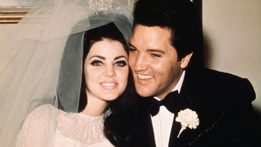young priscilla presley style, (Original Caption) Las Vegas, Nev..Entertainer, Elvis Presley sits cheek to cheek wit his bride, the former Priscilla Ann Beaulieu, following their wedding May 1, 1967.
