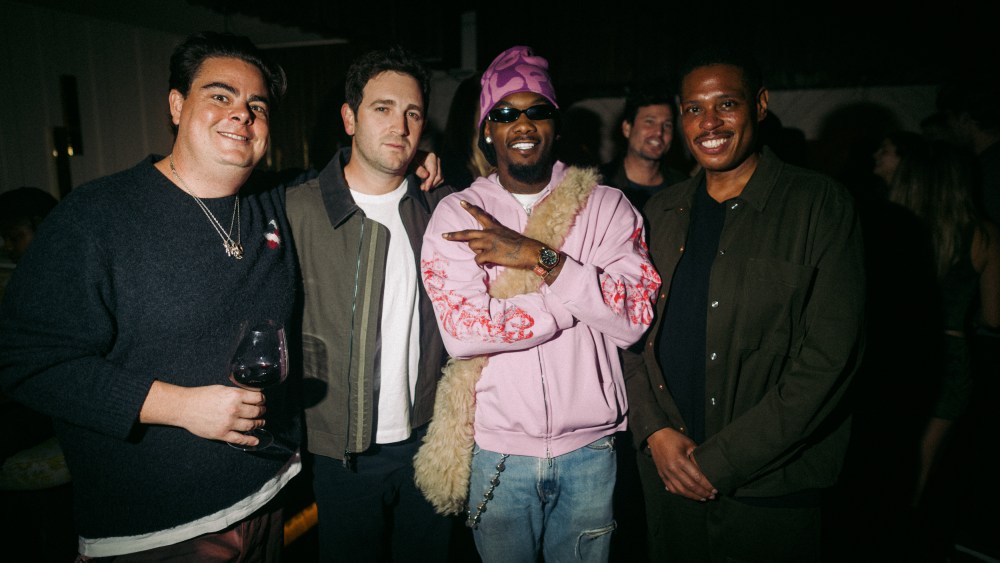 Jon Geller, Jeffrey Azoff, Offset and Shawn Holiday at Vayder launch.