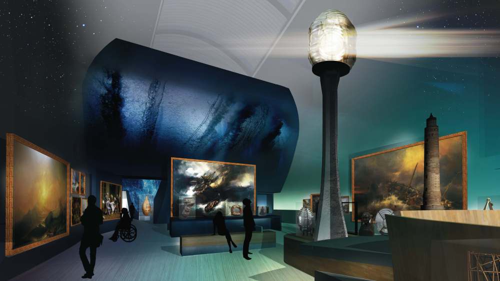 A rendering of the newly renovated National Marine Museum in Paris, which is scented with Sillage de Mer.