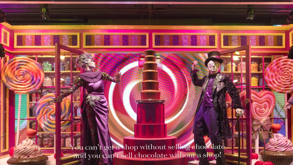 The "Wonka" themed windows at Bloomingdale's.