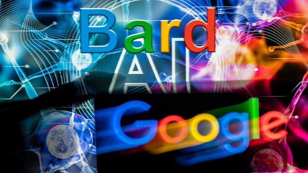 Google displayed on a smartphone with Bard AI seen in the background, in this photo illustration. On 19 September 2023, in Brussels, Belgium. (Photo illustration by Jonathan Raa/NurPhoto via AP)