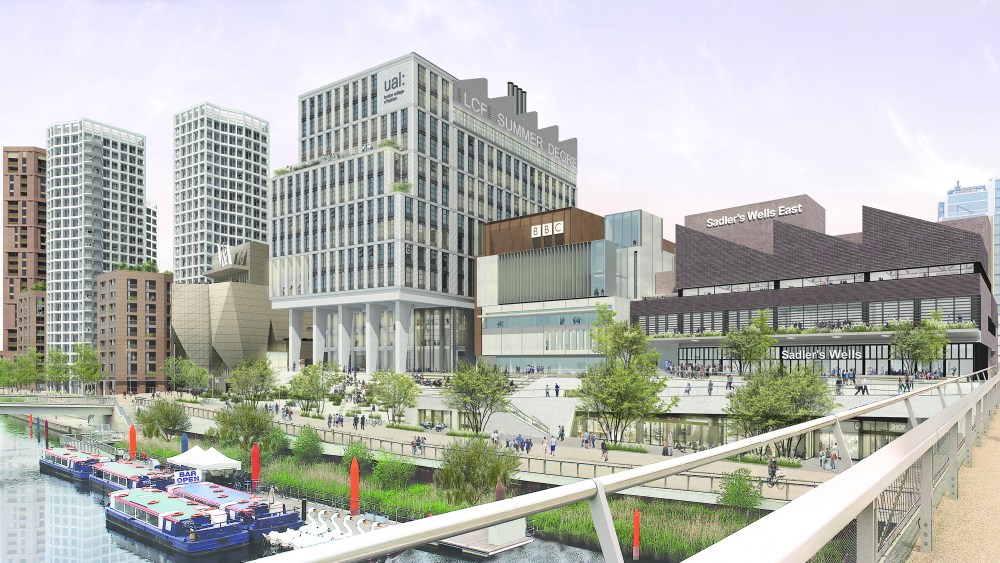 An illustration of East Bank, where the new London College of Fashion campus is located.