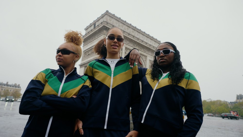 The Notre Dame team in Paris in their new Richfresh-designed tracksuits.