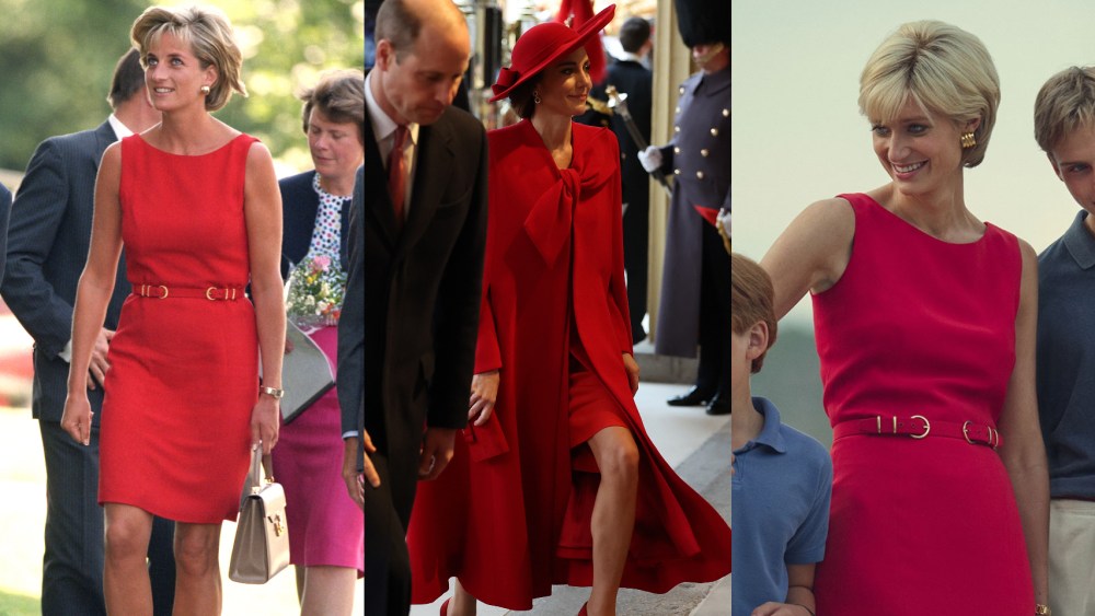 Catherine Walker dress from Princess Diana, Kate Middleton to a dupe worn by Elizabeth Debicki on "The Crown."