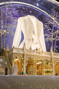 A detail of the Dior x Saks Holiday Windows 2023.