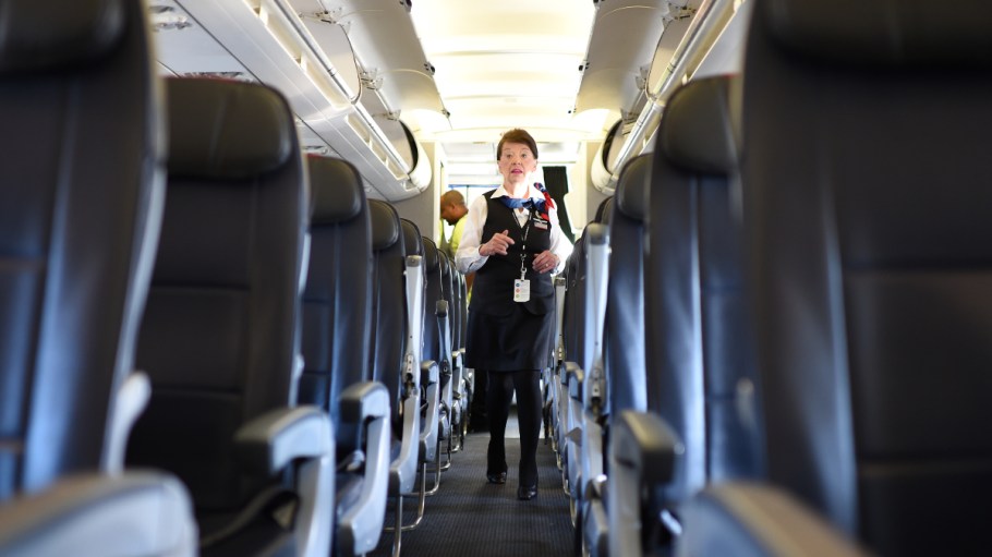 An American Airlines flight attendant.
