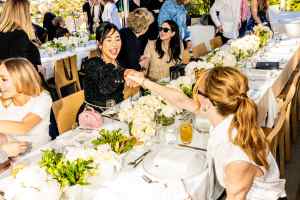 Greta Lee and Leslie Mann