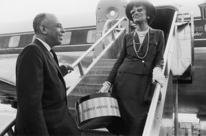 coco chanel quotes, 1957:  French fashion designer Coco Chanel says goodbye to American department store executive Stanley Marcus as she boards an airplane in Dallas, Texas. Chanel had been visiting for the opening of a new Neiman-Marcus store. She holds a package from the store.  (Photo by Shel Hershorn/Hulton Archive/Getty Images)