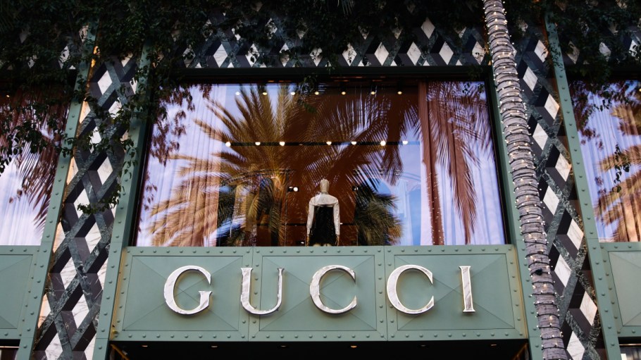 Gucci logo is seen at the store at Rodeo Drive in Beverly Hills, United States on Nov. 13, 2023.