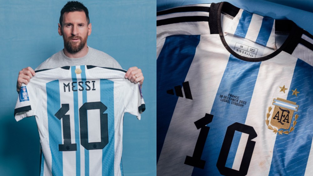 Sotheby's auctions off jerseys worn by Argentine soccer player Lionel Messi during the 2022 FIFA World Cup.