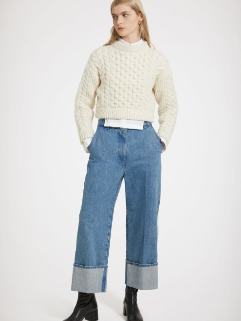 Patou's Iconic trousers in organic cotton denim.