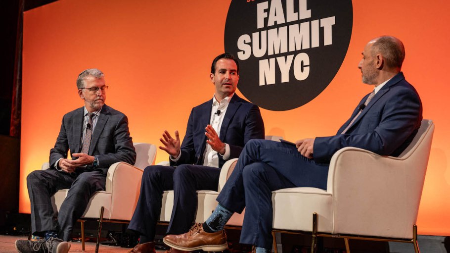 From left, Stephen E. Lamar, president and CEO, American Apparel & Footwear Association,   Josh Teitelbaum, Akin Gump Strauss Hauer & Feld LLP, and Peter Sadera, editor, Sourcing Journal.
