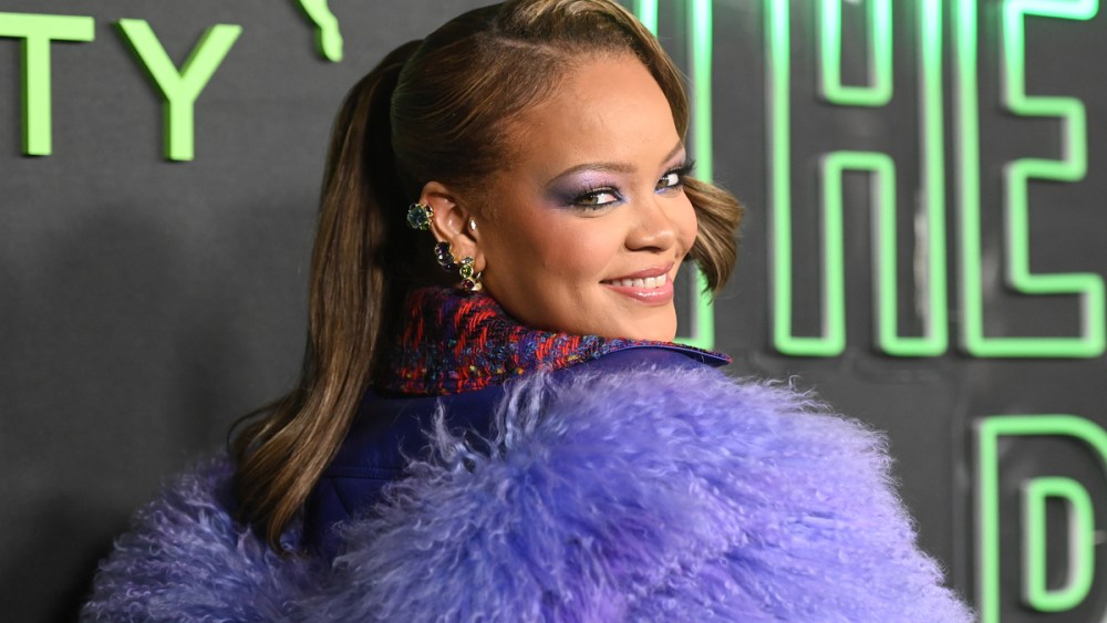 Rihanna at the Fenty x Puma Creeper Phatty Launch Party held at NeueHouse Hollywood on December 18, 2023 in Los Angeles, California.