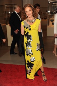 Diane von Furstenberg attends the Metropolitan Museum of Art’s 2012 Costume Institute Gala featuring the debut of “Schiaparelli and Prada: Impossible Conversations.”