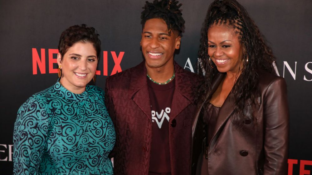 Suleika Jaouad, Jon Batiste, Michelle Obama sergio hudson outfit, American Symphony