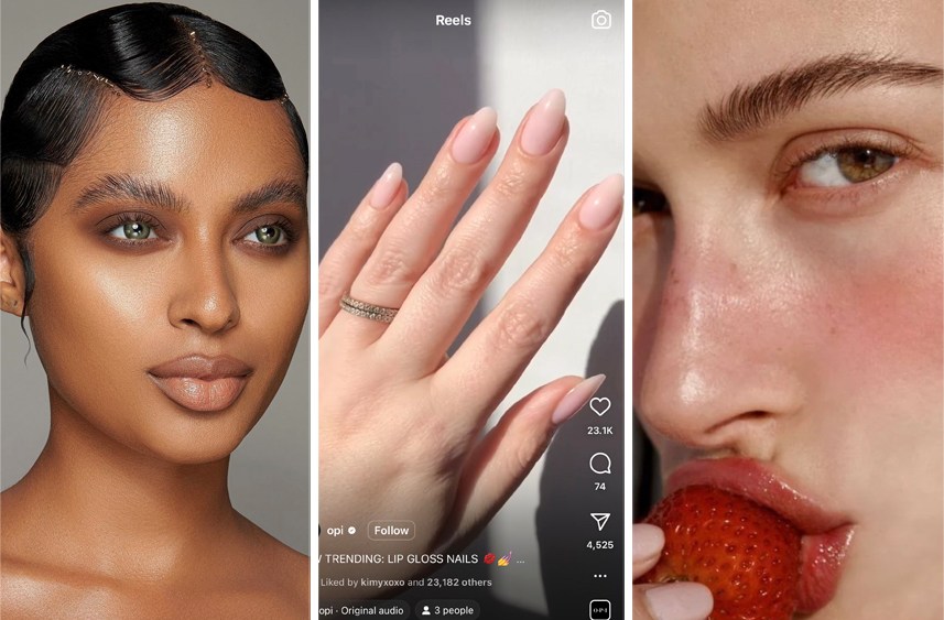 Latte makeup, lip gloss nails and strawberry makeup were among the prevailing beauty trends of 2023.