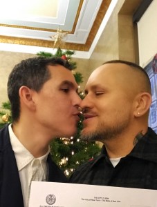 "Legal marriage with my husband David Ramirez in December 2016. We wanted to secure our rights shortly before the Obama presidency ended. Best Christmas ever." - Willy Chavarria