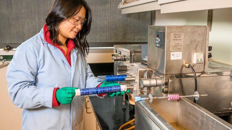 Hang Liu, one of the authors of the study which created e-textiles that conduct power or detect harmful chemicals.