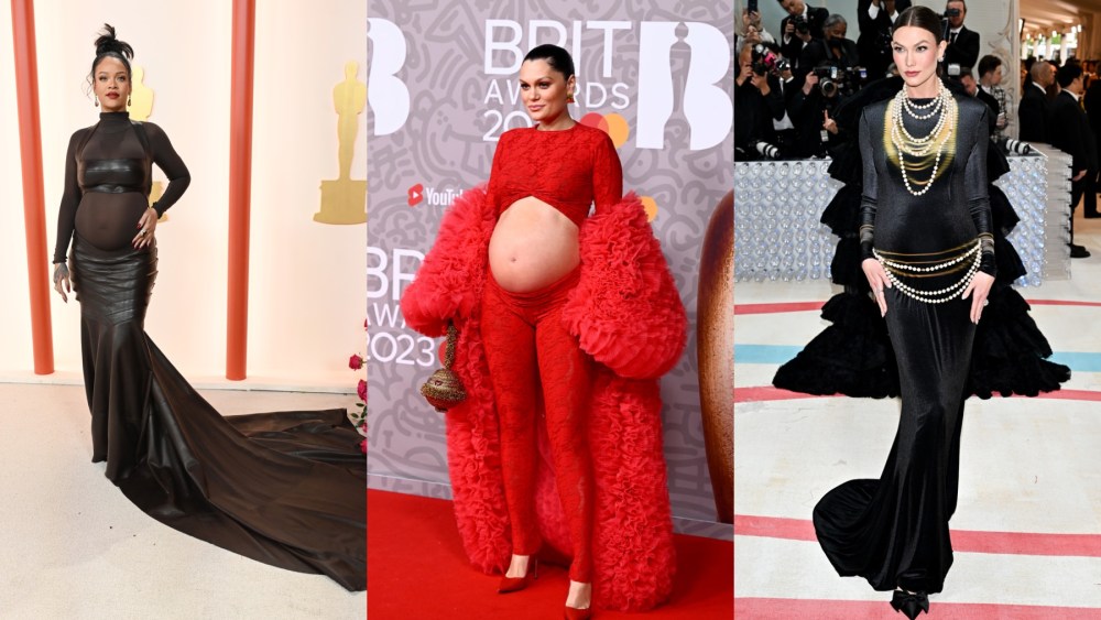 Rihanna, Jessie J, Karlie Kloss, baby bump, pregnancy, red carpet, celebrity baby bumps, pregnant celebrities in 2023