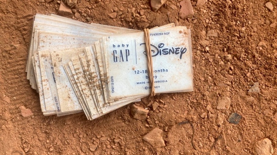 Textile waste at brick kilns in Cambodia